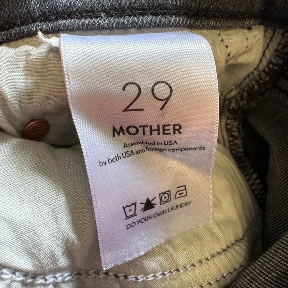 Mother Denim The Tomcat Ankle Jeans Gray Black Denim Straight Leg Womens 29 - Picture 10 of 14
